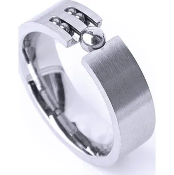 Prsten Ocelový prsten - Mat / Kuličky / Lesk (021)