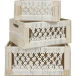 Sada 3 pletených boho krabic Gigogne