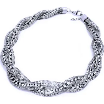 Náhrdelník Ocelový náhrdelník - Pletený s kameny / Knot / Stones (1922)