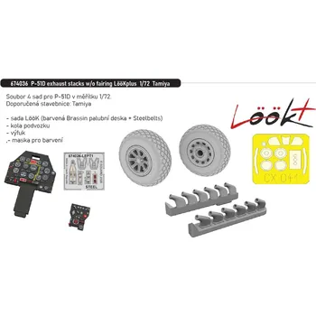 Plastikový model Eduard 1/72 P-51D exhaust stacks w/o fairing LööKplus (TAMIYA)