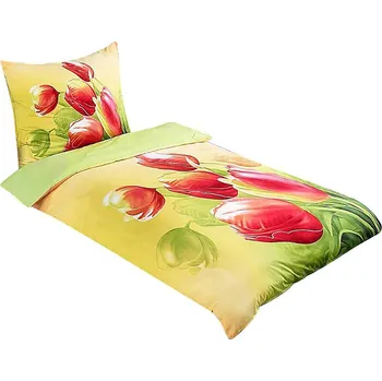 Povlečení Povlečení komfort mikrovlákno 3D 70x90/140x200 tulipány