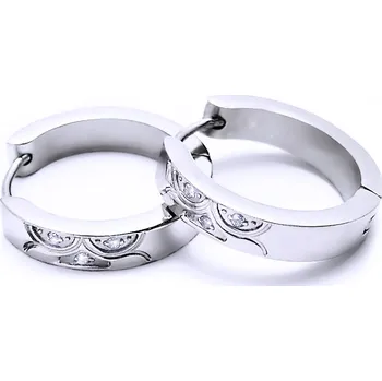 Náušnice Ocelové Náušnice EXEED - Kroužky s Kameny 2 cm (6788)