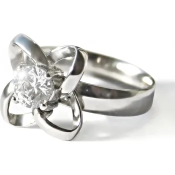 Prsten Ocelový prsten - Čtyřlístek s Kamenem / Quatrefoil / Stone (6778)