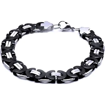 Náramek Ocelový náramek - Plochá Vazba 0,8 cm / shiny / Black (9726)