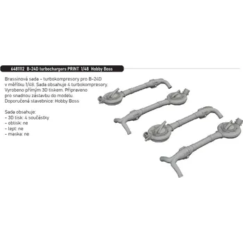 Plastikový model Eduard 1/48 B-24D turbochargers PRINT (HOBBY BOSS)