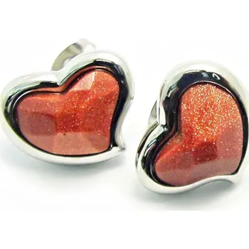 Náušnice Ocelové náušnice EXEED - Hnědé Srdce (3581)