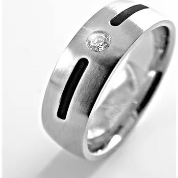 Prsten Ocelový prsten Andre Nicol - Stone / Matt / Black Line (847)