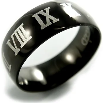 Prsten Ocelový prsten EXEED - Black / Roman Numerals (2459)