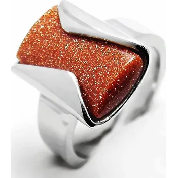 Prsten Ocelový prsten EXEED - Hnědý kámen (3689)