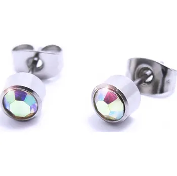 Náušnice Ocelové Náušnice - Kamínek 5 mm / Duhovka (6293D)