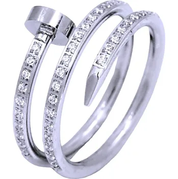 Prsten Ocelový Prsten - Trojitý hřebík / Kameny (42528)