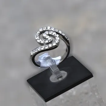 Prsten Ocelový prsten Spiral Stones