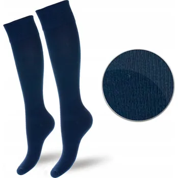 Dámské ponožky Dámské podkolenky MILENA hladké bavlna Polské NÁMOŘNICKÁ MODRÁ 37-41