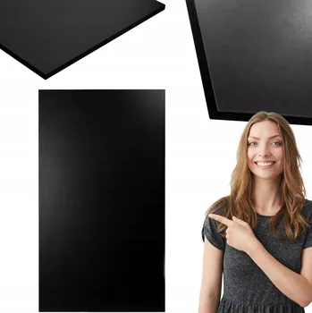 Jídelní stůl DESKA STOLU PRACOVNÍHO STOLU OBLOUKOVÁ LAMINÁTOVÁ 180x95 cm ČERNÁ