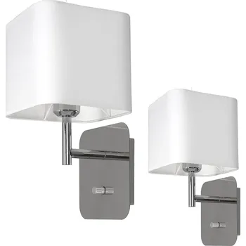 Nástěnné svítidlo Nástěnné svítidlo Napoli, 1x bílé textilní stínítko, ch