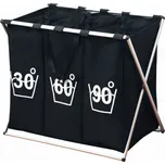 Kesper Skládací černý koš na prádlo s přihrádkami, velký koš na prádlo, látkový koš na prádlo, koupelnový koš, Kesper