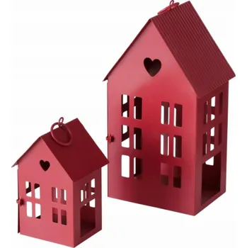 Svícen Boltze Kovová lucerna ve tvaru domečku, ALAMO, 14 a 25 cm