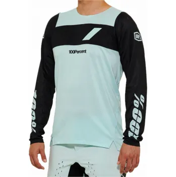 Pánské tričko 100% pánské tričko 100% R-CORE X Jersey Dlouhý rukáv Bledě modrý Velikost M (NOVINKA2023)