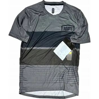 Pánské tričko 100% Pánské tričko 100% AIRMATIC Jersey krátký rukáv Černá/Šedá vel. M (NOVINKA 2023)