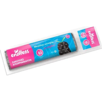 Pytle na odpadky Endless Pytle na odpadky se šňůrkou, ČERNÉ, 10ks v balení, 52x75cm, 45L