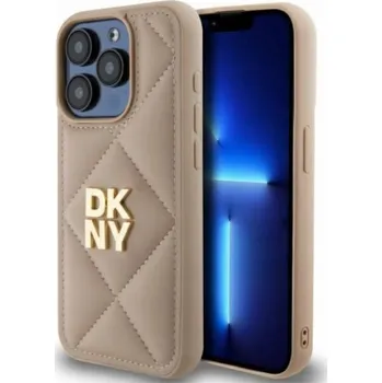 Pouzdro na mobilní telefon DKNY DKNY DKHCP15XPQDSLE iPhone 15 Pro Max 6.7 béžové/béžové prošívané logo