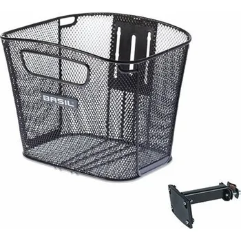 brašna na kolo Basil BASIL BOLD + PEVNÝ DRŽÁK PŘEDNÍHO ŘÁDKU neodnímatelný ocelový černý (NOVINKA 2024)