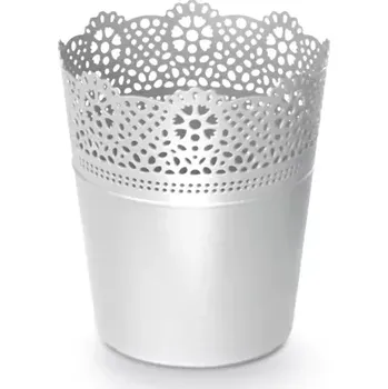 Květináč Květináč Lace s krajkou 13.5cm bílá
