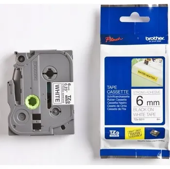 Pásek do tiskárny Páska Brother TZE-S211 6 mm 8 m černá na bílém