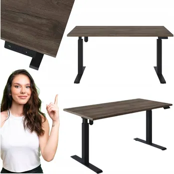 Psací stůl ELEKTRICKÝ STŮL S NASTAVITELNOU VÝŠKOU, DUB ČOKOLÁDOVÝ, 138x68 cm KOLM