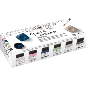 Speciální výtvarná barva Kreul Chalky Sada barev na sklo a porcelán Chalky Set 6 x 20 ml