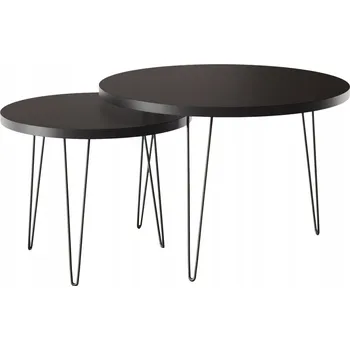 Konferenční stolek Konferenční stolek kulatý LAPP sada Ø50 + Ø68 cm Černý