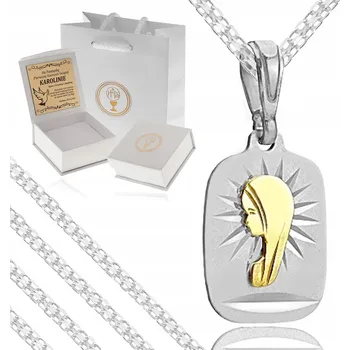 Řetízek STŘÍBRNÁ ŘETÍZEK MEDAILE 925 DÁREK PRO DÍVKU SVATÉ PŘIJÍMÁNÍ