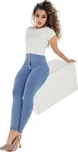 Dámské jeggings kalhoty FREDDY-WR.UP® superskinny push up 7/8 jeggings with high waist and buttons-Blue Modrá XS