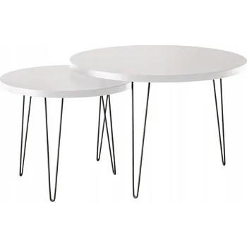 Konferenční stolek Konferenční stolek kulatý LAPP sada Ø50 + Ø68 cm Šedý