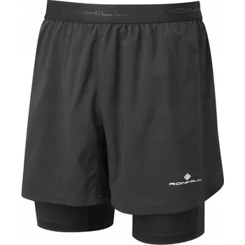 Pánské kraťasy RONHILL Běžecké Kraťasy pánské TECH 5" TWIN SHORT, černé, velikost XL