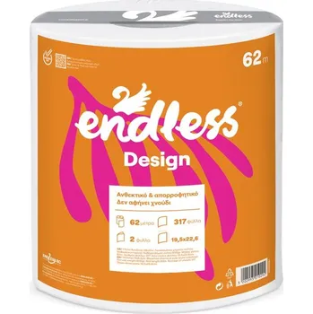 Utěrka Endless Design, 2 vrstvá papírová utěrka, kuchyňská rolka, 62m, 600g