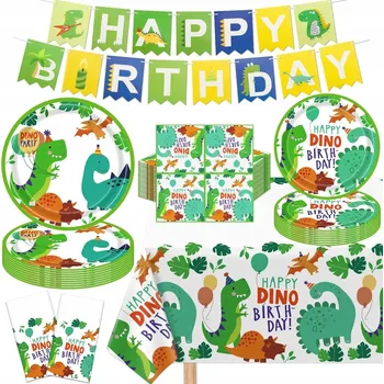 Sada nádobí Sada nádobí Na Baby Shower s tropickým motivem, ubrousky, talíře, 123 ks