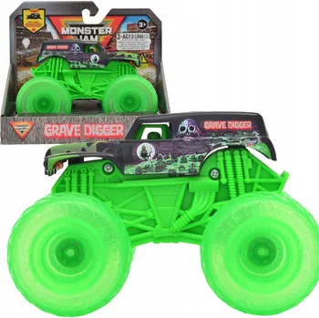 autíčko MONSTER JAM VOZIDLO S PODSVÍCENÝMI KOLY 1:43 GRAVE DIGGER AUTO