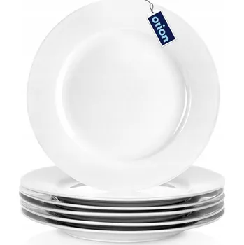 Talíř 6x Dezertní talíř MALÝ mělký porcelánový bílý sada talířů na dort