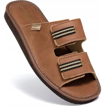 Pánské pantofle Pánské Pantofle kožené, Papuče s regulací nártu na suchý zip, velikosti 40-46 PanSzew