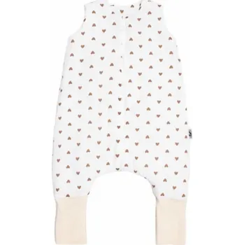 Spacák PULP BAMBOO Mušelín letní spací pytel s nožičkami - Srdíčka 0,5 TOG od 1 do 2,5 let