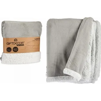 deka Dárkový dekor Fleecová deka světle šedá bílá (130 x 170 cm)