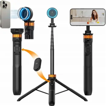 Selfie tyč Selfie tyč Kf Selfie Stick stativ 162cm Magnetický Magsafe telefon Smartphone + dálkový ovladač / Kf09.139