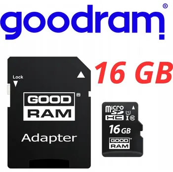 Paměťová karta GOODRAM MICROSD KARTA 16GB TŘÍDA 10 + SD ADAPTÉR