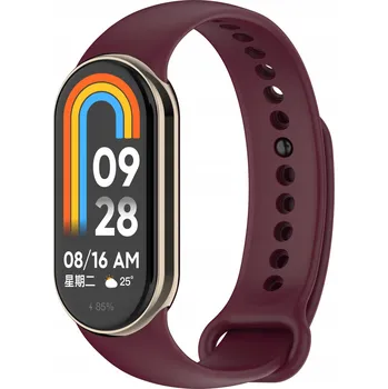 Řemínek na hodinky Bordó Silikonový Řemínek pro Xiaomi Mi Band 8 9, Odolný s Kovovým Spojením
