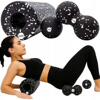 Pěnový válec Sada EPP ROLLER MASÁŽNÍ VÁLEC NA CVIČENÍ MÍČ DUOBALL 3v1 pěnový