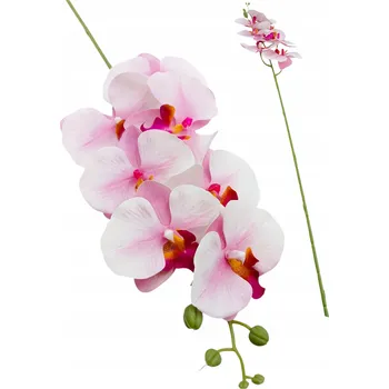 umělá květina Umělá růžová orchidej, větvička, dekorace, kompozice, KVALITA XXL, 93 cm