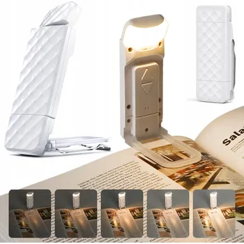 Lampička SVĚTLO NA ČTENÍ KNIHY S KLIPEM LED, 3 REŽIMY SVÍCENÍ, ŠETRNÉ K OČÍM, BÍLÉ, USB