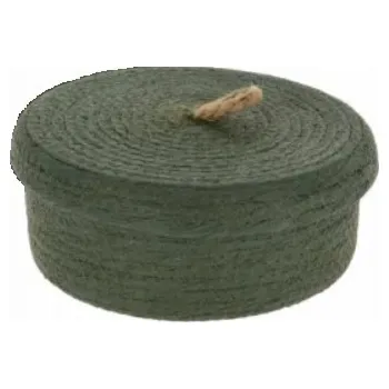 Koopman Dekorativní koš s víkem na skladování Zelený 26 cm