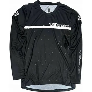 Pánské tričko 100% Pánské tričko 100% AIRMATIC Jersey dlouhý rukáv Černá/Bílá vel. M (NOVINKA 2023)